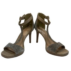 Kelly & Katie Rhinestone T-Strap‎ Heels Size 9.5M Ankle Strap Stiletto